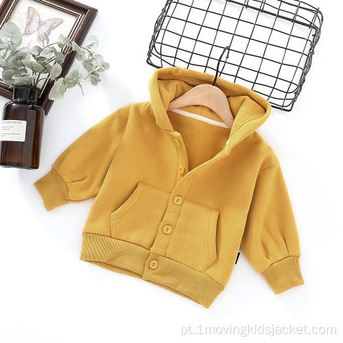 Moletom Infantil Cardigan Primavera e Outono com Capuz